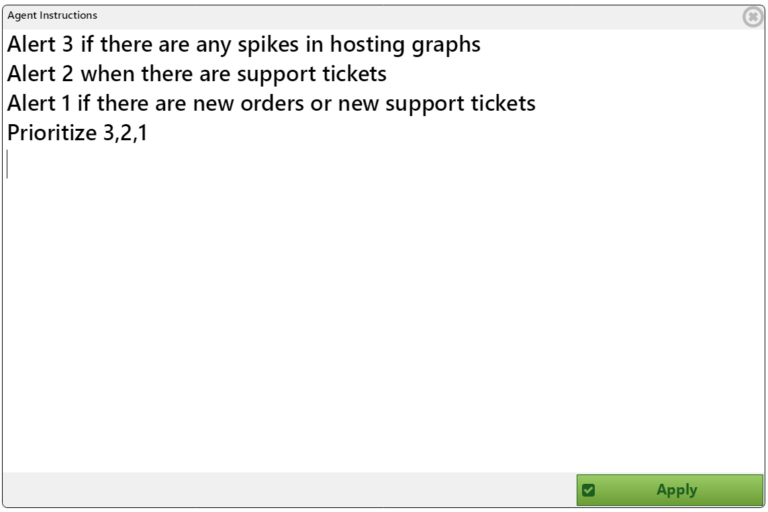 Instruct Monitoring Agent using natural language